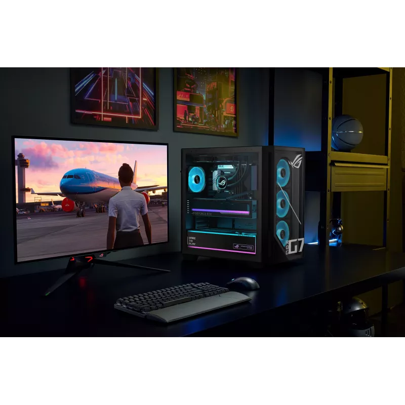 ASUS ROG G700 GM700TZ-R8400F004WS AMD Ryzen™ 5 8400F 32 GB DDR5-SDRAM 1 TB SSD NVIDIA GeForce RTX 5060 Ti Windows 11 Home bokštinis kompiuteris, juodas