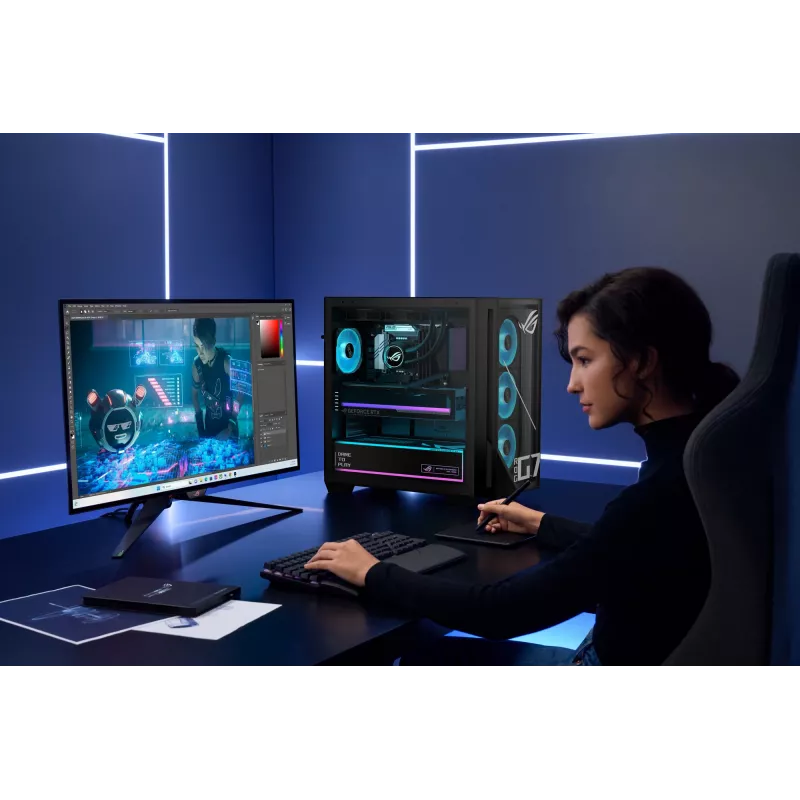 ASUS ROG G700 GM700TZ-R8400F004WS AMD Ryzen™ 5 8400F 32 GB DDR5-SDRAM 1 TB SSD NVIDIA GeForce RTX 5060 Ti Windows 11 Home bokštinis kompiuteris, juodas