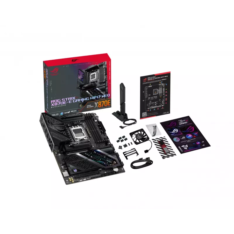 Pagrindinė plokštė ASUS ROG STRIX X870E-E GAMING WIFI7 NEO — AM5, X870E lustų rinkinys, PCIe palaikymas, Wi‑Fi 7