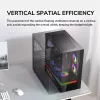 Cougar CFV235 Vision Midi Tower PC korpusas, ARGB, 9,16 colio LCD (1920×462), grūdintas stiklas, juodas