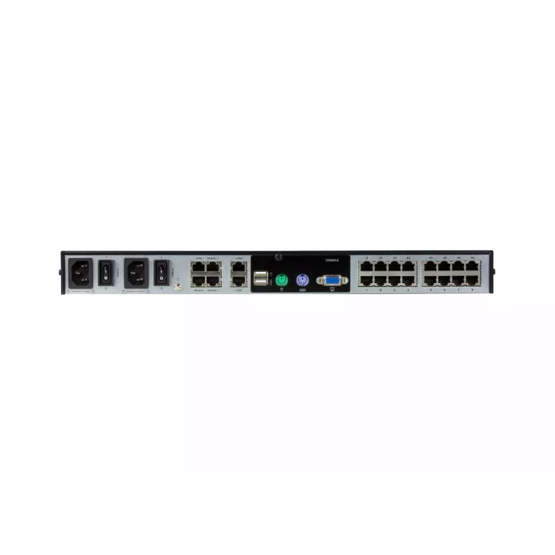 ATEN 16 prievadų 2 magistralių CAT5e/6 KVM per IP jungiklis, LUC (nešiojamojo kompiuterio USB konsolė), su garso ir virtualios laikmenos palaikymu