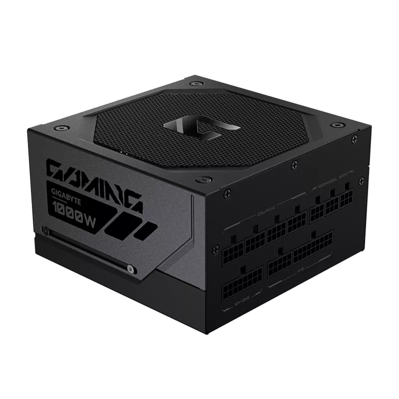 GIGABYTE GAMING 1000GM PG5 maitinimo blokas – PCIe 5.1, 80 PLUS Gold, visiškai modulinė konstrukcija, 135 mm ventiliatorius, ATX 3.1 suderinamas, EU kištukas
