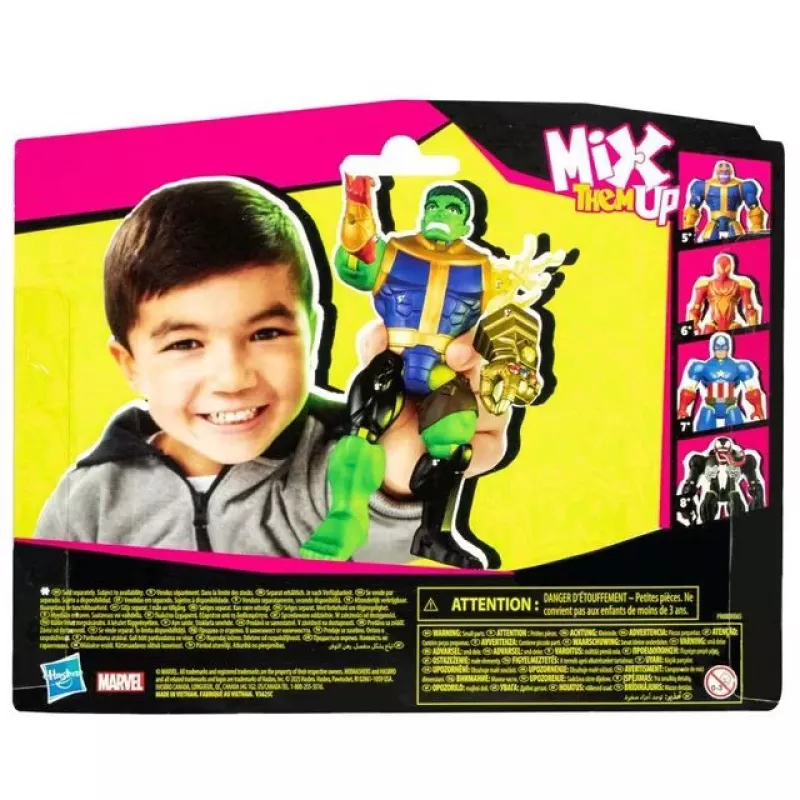 HASBRO Marvel MixMashers Avengers Hulk Mix-&-Match veiksmo figūrėlė, įvairiaspalvė, skirtas 4 metų ir vyresniems