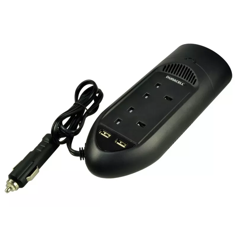 Duracell 175 W dviejų JK lizdų inverteris, universalus, automobilinis, 12 V, 175 W, nuolatinės srovės į kintamąją