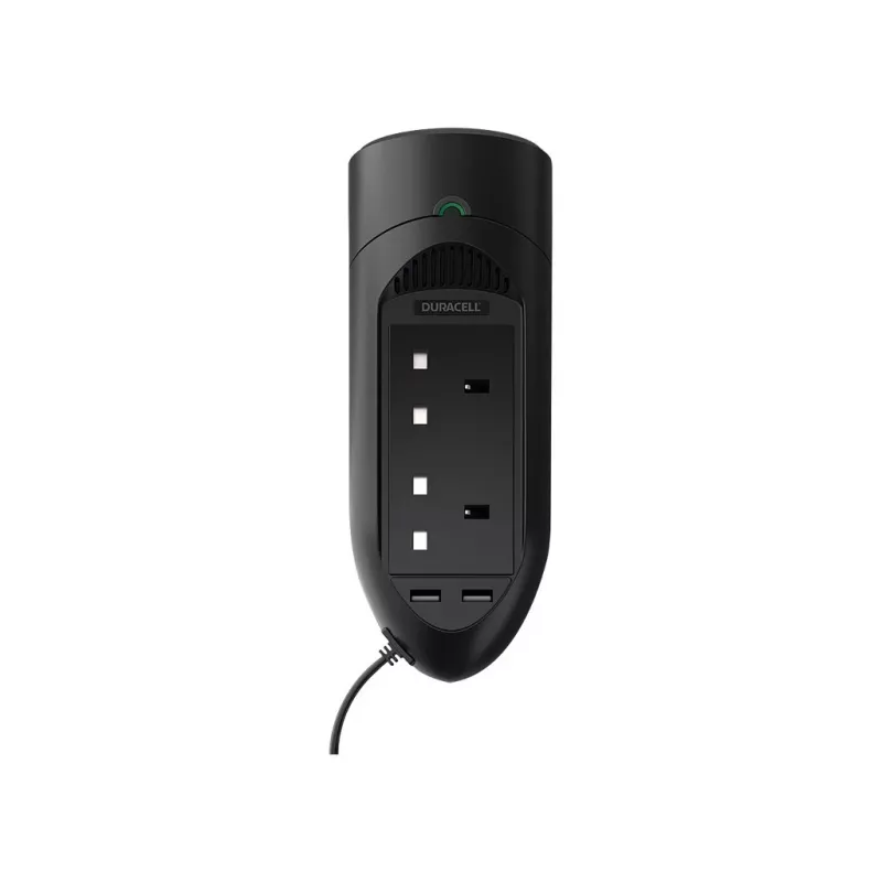 Duracell 175 W dviejų JK lizdų inverteris, universalus, automobilinis, 12 V, 175 W, nuolatinės srovės į kintamąją
