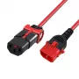ACT maitinimo laidas C13 IEC Lock+ - C14 IEC Lock dvigubas užraktas raudonas 0,50 m, PC3613