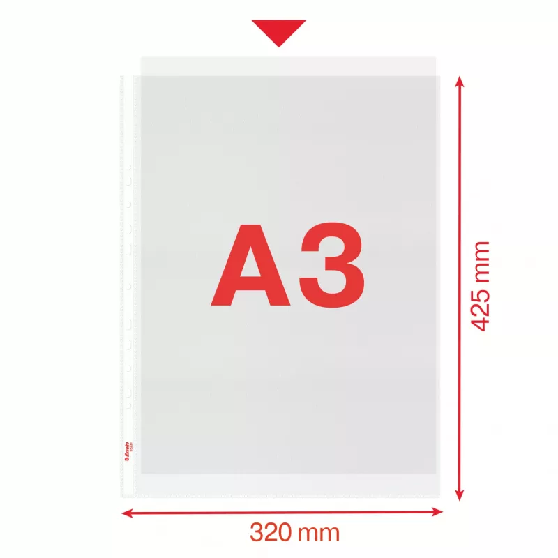 Esselte Quality Pocket A3 stačias, 30 % prieš vartojimą perdirbto plastiko