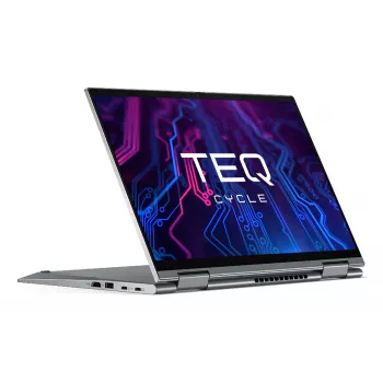 Teqcycle Lenovo ThinkPad X1 Yoga G6 Intel® Core™ i5 i5-1145G7 hibridinis (2-in-1) 35.6 cm (14 col.) jutiklinis ekranas Full HD 16 GB LPDDR4x-SDRAM 256 GB SSD Wi-Fi 6 (802.11ax) Windows 11 Pro vokiška klaviatūra pilka