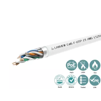 Lanview LVN122113 tinklo kabelis, baltas, 305 m, Cat6, F/UTP (FTP)