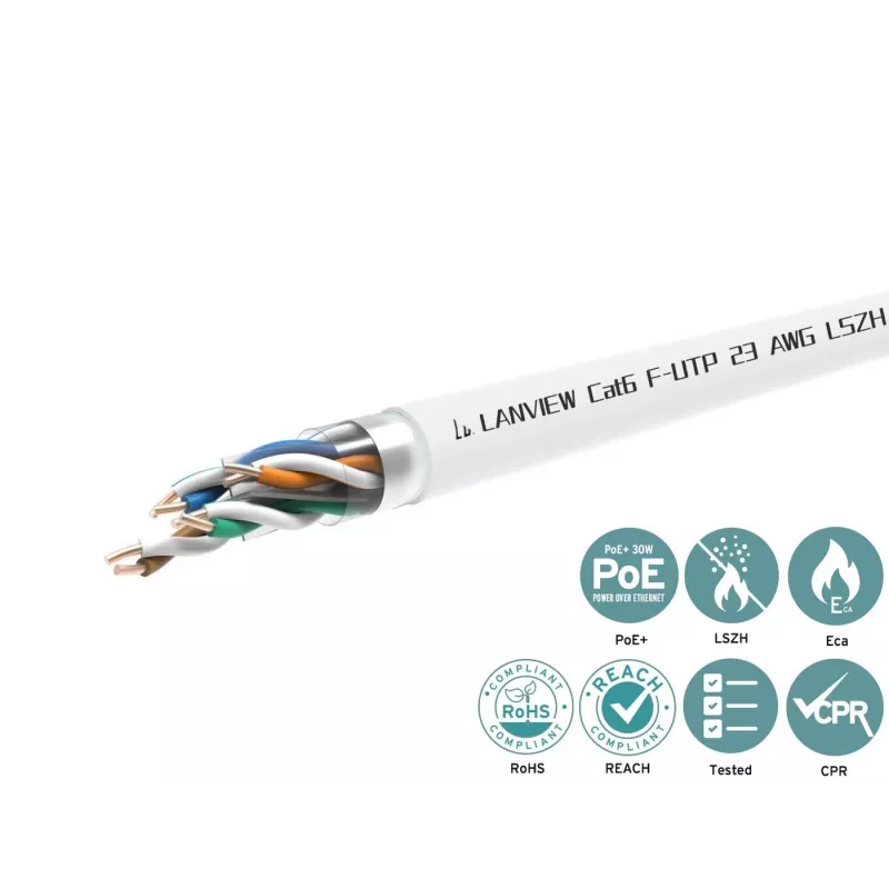 Lanview LVN122113 tinklo kabelis, baltas, 305 m, Cat6, F/UTP (FTP)