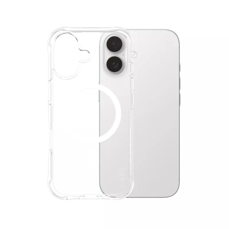 PanzerGlass CARE™ by ® Samba Case permatomas su baltu MagSafe iPhone 17 | Didmeninė pakuotė