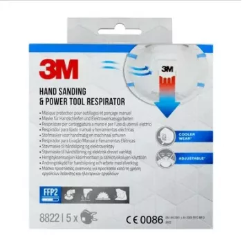 3M 8822PRO5 daugkartinis respiratorius FFP2 Pusės veido respiratorius Orą valantis respiratorius
