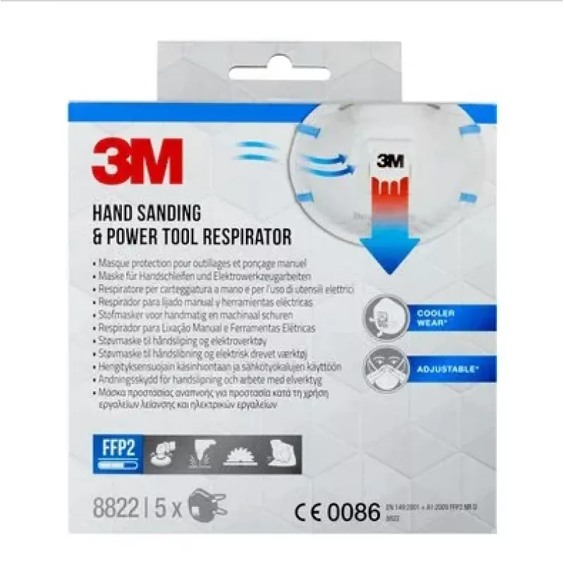 3M 8822PRO5 daugkartinis respiratorius FFP2 Pusės veido respiratorius Orą valantis respiratorius