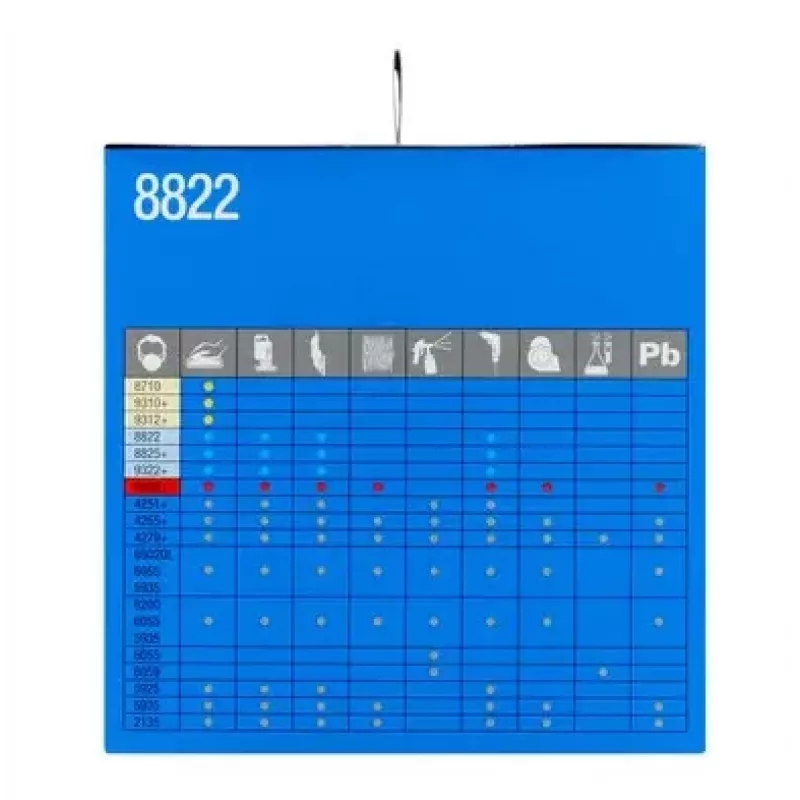 3M 8822PRO5 daugkartinis respiratorius FFP2 Pusės veido respiratorius Orą valantis respiratorius
