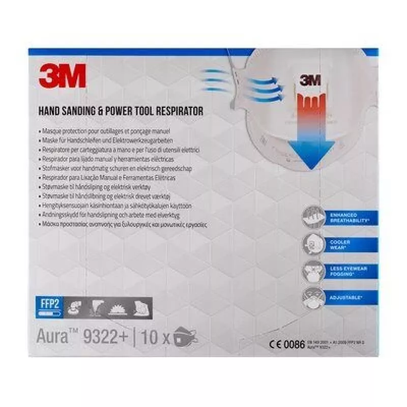3M 9322PRO5 daugkartinis respiratorius FFP2 Pusės veido respiratorius Orą valantis respiratorius