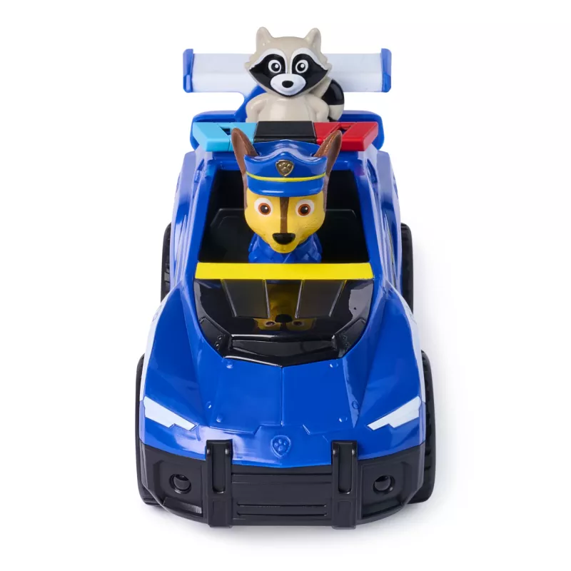 PAW Patrol: Search & Rescue, Chase Rescue Cruiser automobilis su 2 figūrėlėmis, policijos automobilio žaislas su atitraukimo ir paleidimo veiksmu, vaikiški žaislai berniukams ir mergaitėms nuo 3 metų