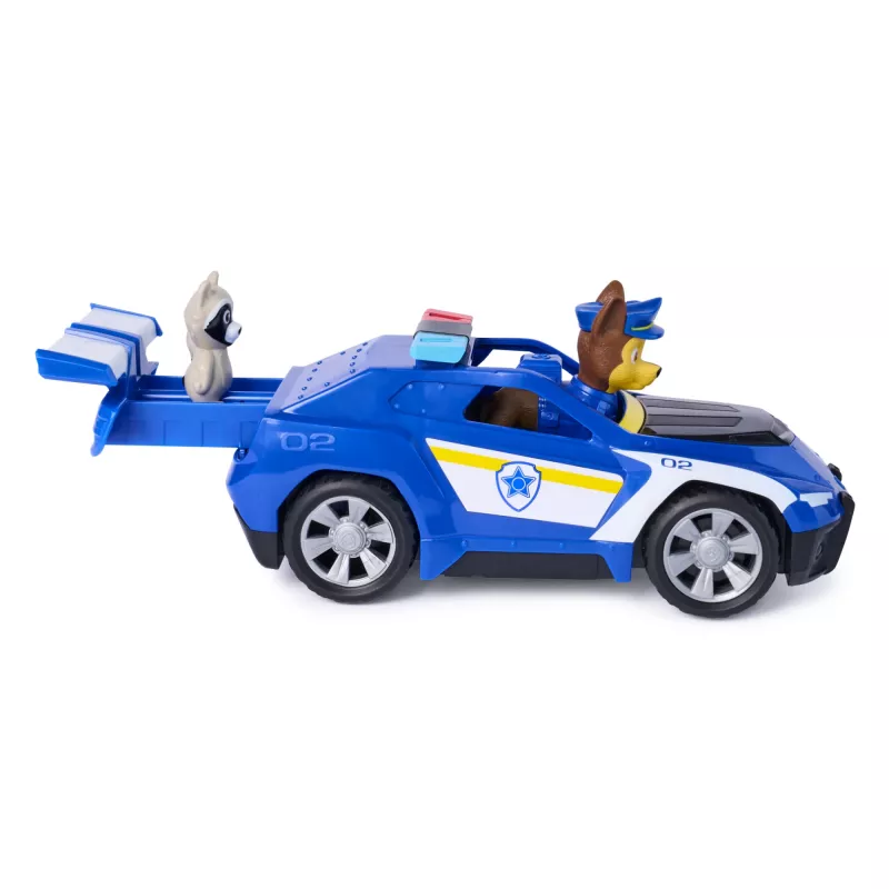 PAW Patrol: Search & Rescue, Chase Rescue Cruiser automobilis su 2 figūrėlėmis, policijos automobilio žaislas su atitraukimo ir paleidimo veiksmu, vaikiški žaislai berniukams ir mergaitėms nuo 3 metų