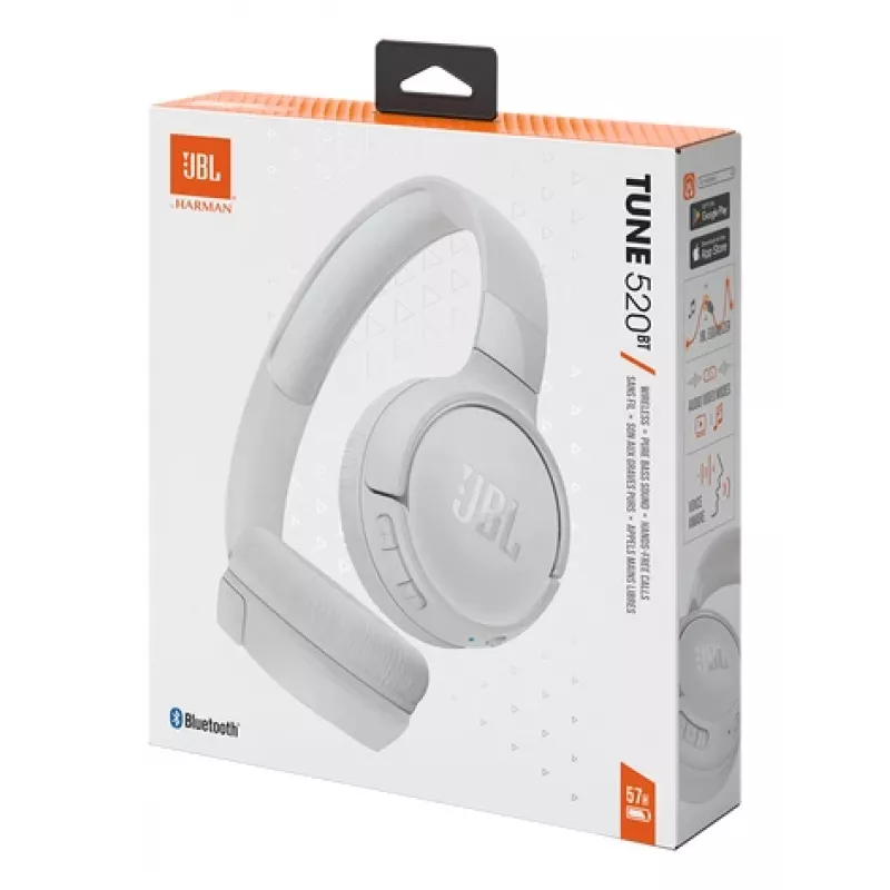 JBL Tune 520BT ausinės Belaidės Ant galvos Skambučiai / Muzika USB Type-C Bluetooth Balta