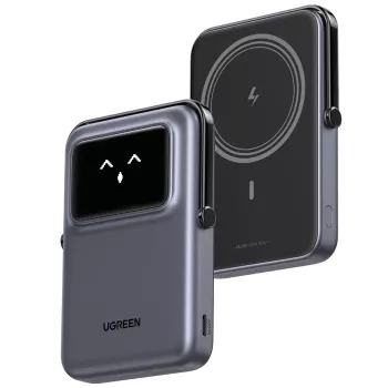 Išorinė baterija UGREEN UNO 10000 mAh, belaidis įkrovimas, juoda