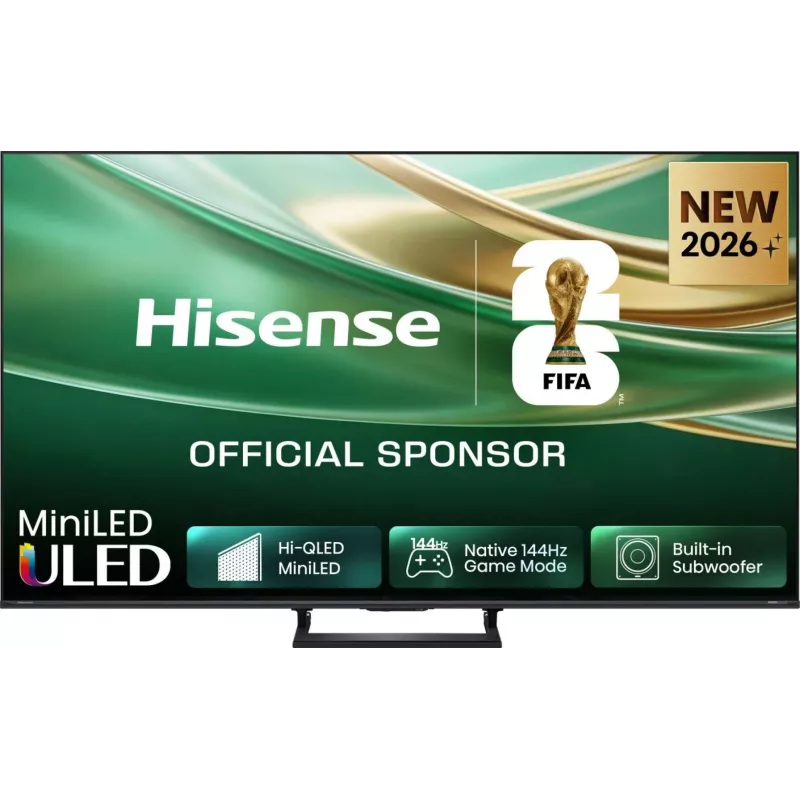 Hisense 85E8S 85 colių ULED 4K Mini LED išmanusis televizorius, 3840×2160, 400 cd/m², Wi‑Fi, HomeOS (pilka)