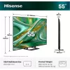 TV Hisense 55E8S 55 coliai (139,7 cm) QLED Mini LED 4K Ultra HD Smart TV HomeOS Wi‑Fi Pilka 400 cd/m²