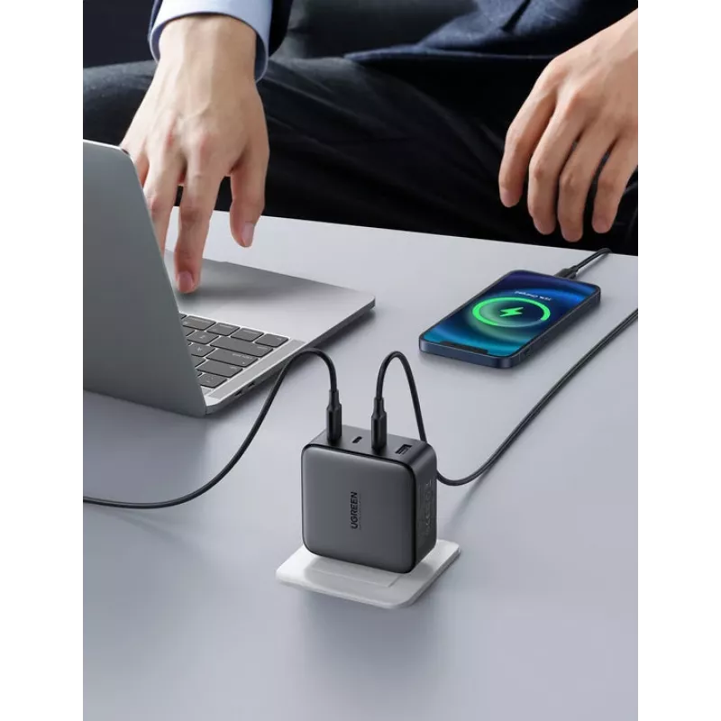 Kroviklis Ugreen Nexode 100W GaN USB-C USB-A Greitas Įkrovimas 3 Prievadai
