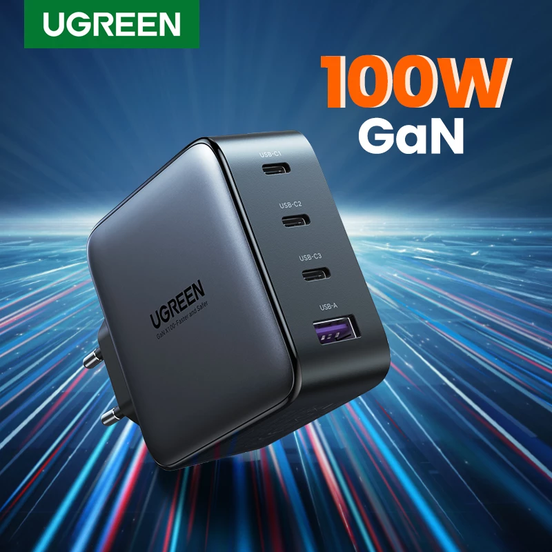 Kroviklis Ugreen Nexode 100W GaN USB-C USB-A Greitas Įkrovimas 3 Prievadai