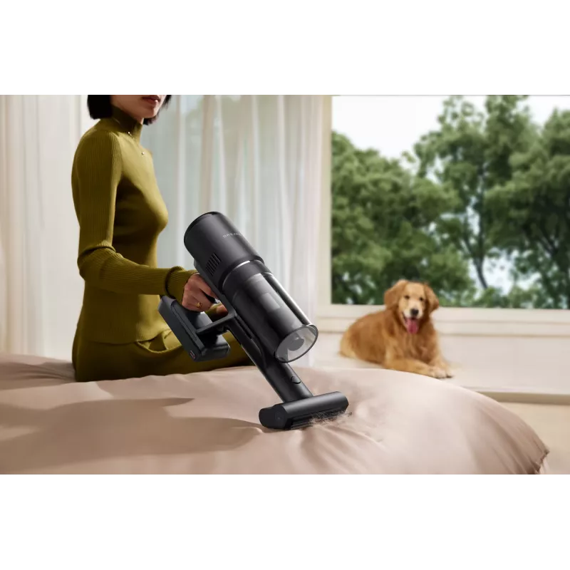2-in-1 stick vacuum Dreame H15 Mix — maitinamas baterijomis sausas ir šlapias valymas, 400 W, 23 000 Pa, trigubas kraštų šepetys, juoda