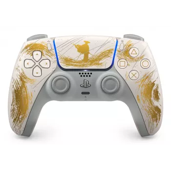 Sony DualSense belaidis valdiklis – Ghost of Yōtei Gold Limited Edition, auksinis, baltas, Bluetooth/USB žaidimų pultas, analoginis / skaitmeninis, Android, MAC, PC, PlayStation 5, iOS