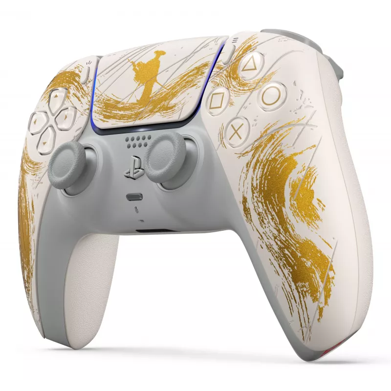 Sony DualSense belaidis valdiklis – Ghost of Yōtei Gold Limited Edition, auksinis, baltas, Bluetooth/USB žaidimų pultas, analoginis / skaitmeninis, Android, MAC, PC, PlayStation 5, iOS