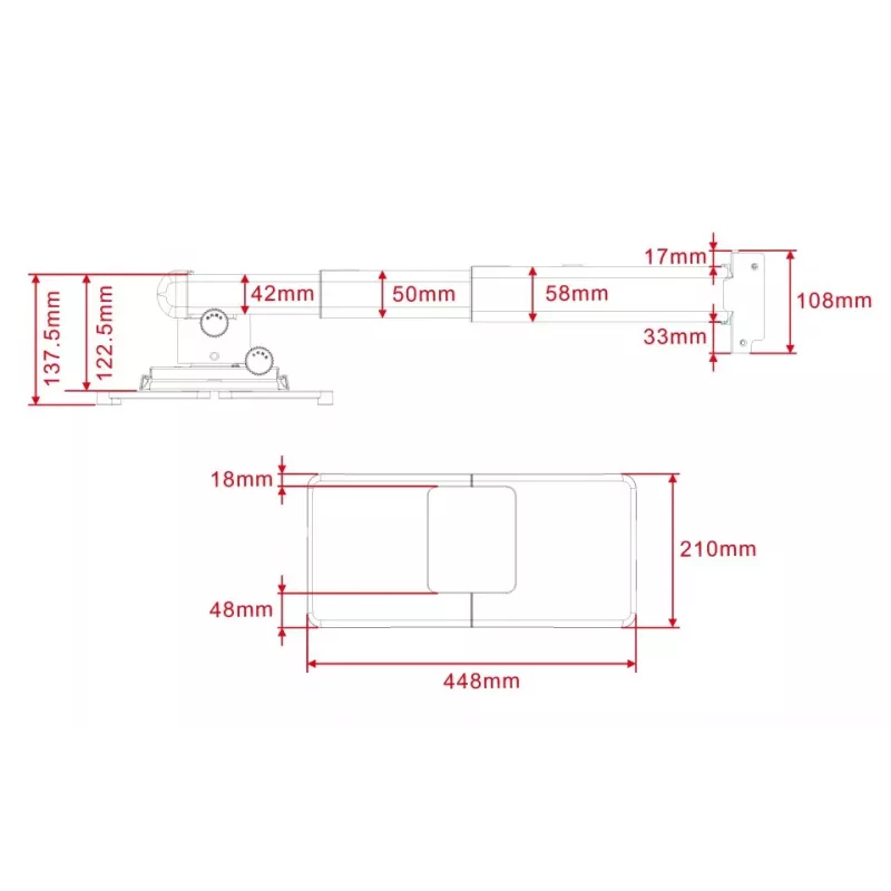 Projektoriaus laikiklis Multibrackets M Projector Mount Short Throw Deluxe 300-700 Medium Sieninis laikiklis 25 kg Balta