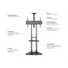 Grindų stovas MULTIBRACKETS Public Floorbase Basic 180 reguliuojamo aukščio 1350–1650 mm