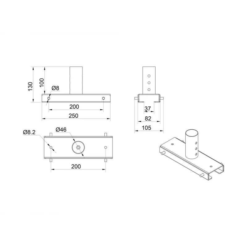 Multibrackets M lubų prailginimo komplektas 3 m Pro OM55N-D/OM46N-D