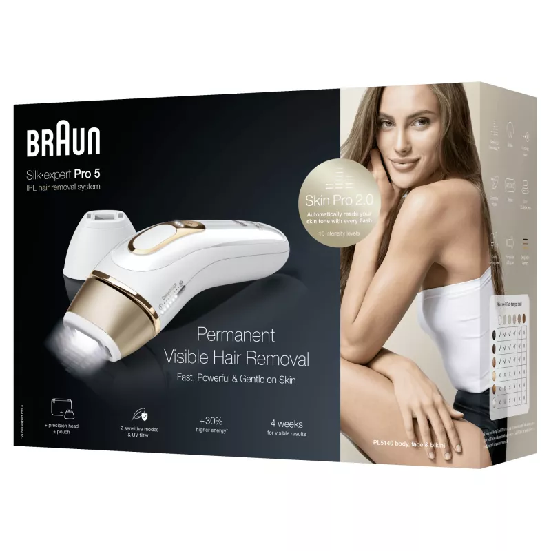 Braun Silk-expert Pro Silk·expert Pro 5 PL5140 Intensyvi impulsinė šviesa (IPL) Auksinė, Balta