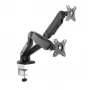 Manhattan Dual Desk Mount for TV & Monitors (Full Motion Spring), For screens 10 inch to 27 inch, C-Clamp or Grommet Assembly,VESA compatibility: 75x75 and 100x100mm -check the dimensions of the four mounting holes on back of screen to ensure it fits,Max 9kg (each),Bracket