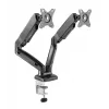 Manhattan Dual Desk Mount for TV & Monitors (Full Motion Spring), For screens 10 inch to 27 inch, C-Clamp or Grommet Assembly,VESA compatibility: 75x75 and 100x100mm -check the dimensions of the four mounting holes on back of screen to ensure it fits,Max 9kg (each),Bracket