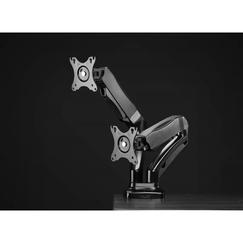 Manhattan Dual Desk Mount for TV & Monitors (Full Motion Spring), For screens 10 inch to 27 inch, C-Clamp or Grommet Assembly,VESA compatibility: 75x75 and 100x100mm -check the dimensions of the four mounting holes on back of screen to ensure it fits,Max 9kg (each),Bracket
