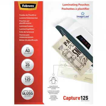Fellowes ImageLast A3 125 mikronų laminavimo plėvelė - 25 vnt. pakuotė, blizgi, skaidri, A3, 0,125 mm, 436 mm, 310 mm
