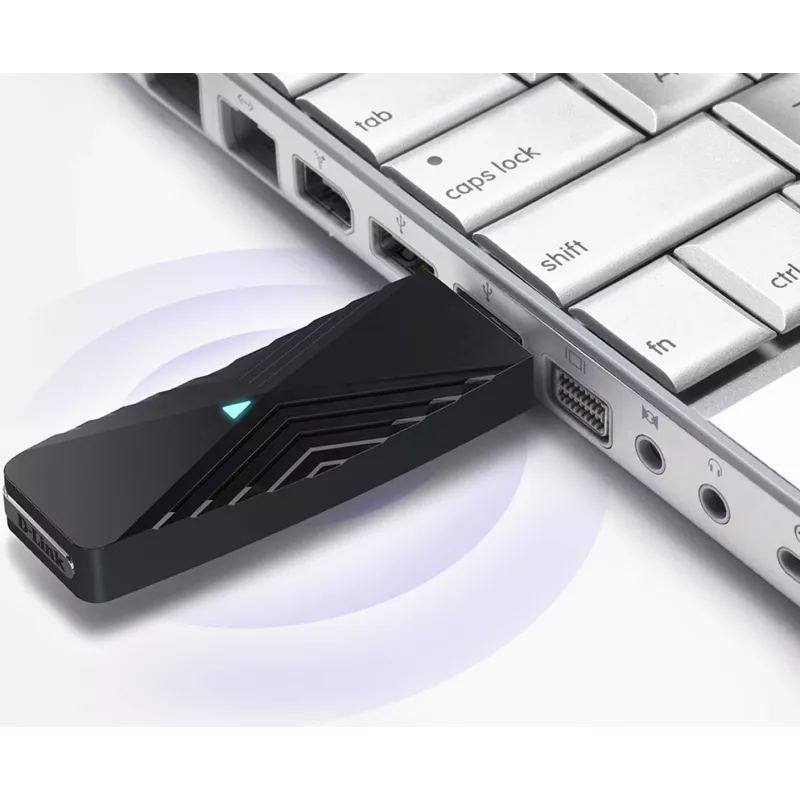 D-Link AX1800 Wi-Fi USB adapteris, belaidis, USB, WLAN, Wi-Fi 6 (802.11ax), 1800 Mbit/s, juodas