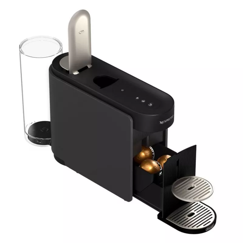 De’Longhi NESPRESSO® Vertuo Pop ENV90.B - Liquorice Juoda, kapsulinis kavos aparatas, kavos kapsulė, pilka
