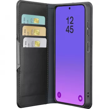 Cellularline Book Agenda 2 - Galaxy A57 knyginis dėklas iš dirbtinės odos su magnetiniu užsegimu, stovo funkcija ir RFID/NFC apsauga bekontaktėms kortelėms.