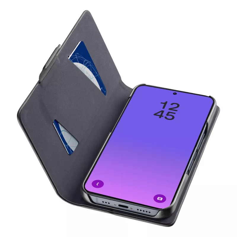Cellularline Book - Galaxy A57 knyginis dėklas su kortelių kišene, magnetiniu užsegimu ir pilna prieiga prie mygtukų ir jungčių.