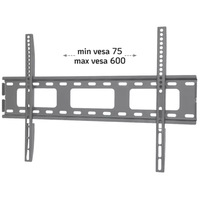 Techly sieninis laikiklis itin ploniems LED LCD televizoriams 40–65 col., 101,6 cm (40 col.), 165,1 cm (65 col.), 100 x 100 mm, 600 x 400 mm, metalinis, juodas