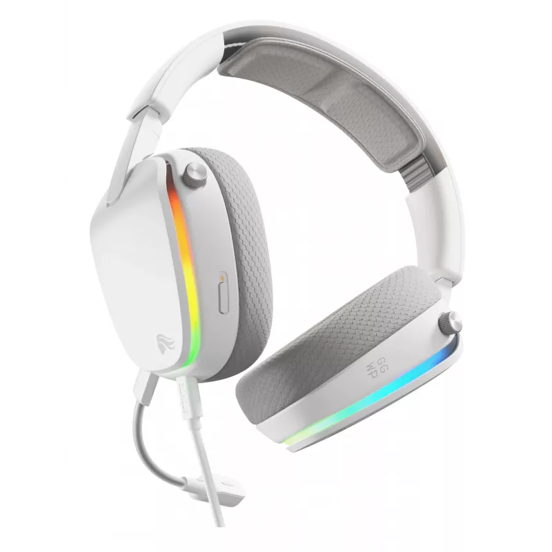 Glorious Gaming Glorious GHS Eternal RGB - stereofoninės RGB žaidimų ausinės, skirtos PC, PS5, PS4, Switch - pagal užsakymą suderintos kampinės tvarkyklės, reguliuojamas itin aiškus nuimamas mikrofonas, USB-C - patvarios, visos dienos/nakties komfortas - baltos