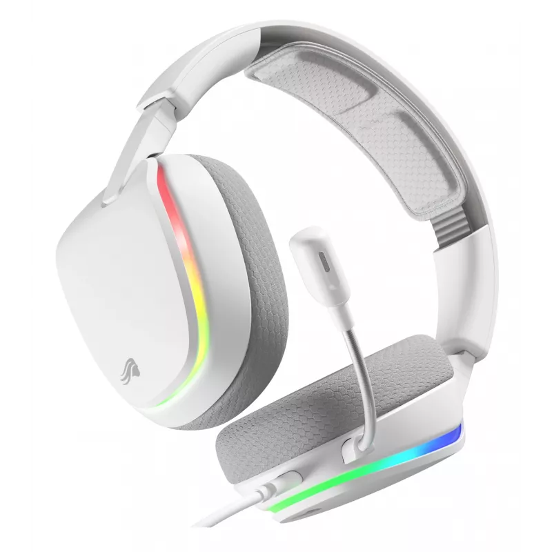Glorious Gaming Glorious GHS Eternal RGB - stereofoninės RGB žaidimų ausinės, skirtos PC, PS5, PS4, Switch - pagal užsakymą suderintos kampinės tvarkyklės, reguliuojamas itin aiškus nuimamas mikrofonas, USB-C - patvarios, visos dienos/nakties komfortas - baltos