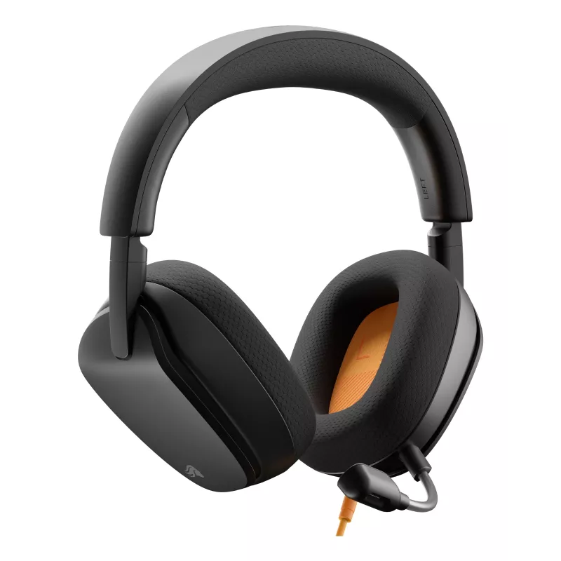 Glorious Gaming Glorious GHS Eternal - Stereo žaidimų ausinės kompiuteriui, PS5, PS4, Xbox, Switch - specialiai suderintos kampuotos tvarkyklės, reguliuojamas krištolo skaidrumo nuimamas mikrofonas, 3,5 mm - patvarios, visos dienos/nakties komfortas - juodos