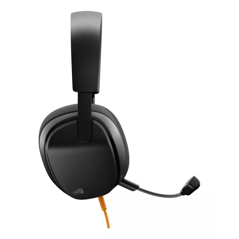 Glorious Gaming Glorious GHS Eternal - Stereo žaidimų ausinės kompiuteriui, PS5, PS4, Xbox, Switch - specialiai suderintos kampuotos tvarkyklės, reguliuojamas krištolo skaidrumo nuimamas mikrofonas, 3,5 mm - patvarios, visos dienos/nakties komfortas - juodos