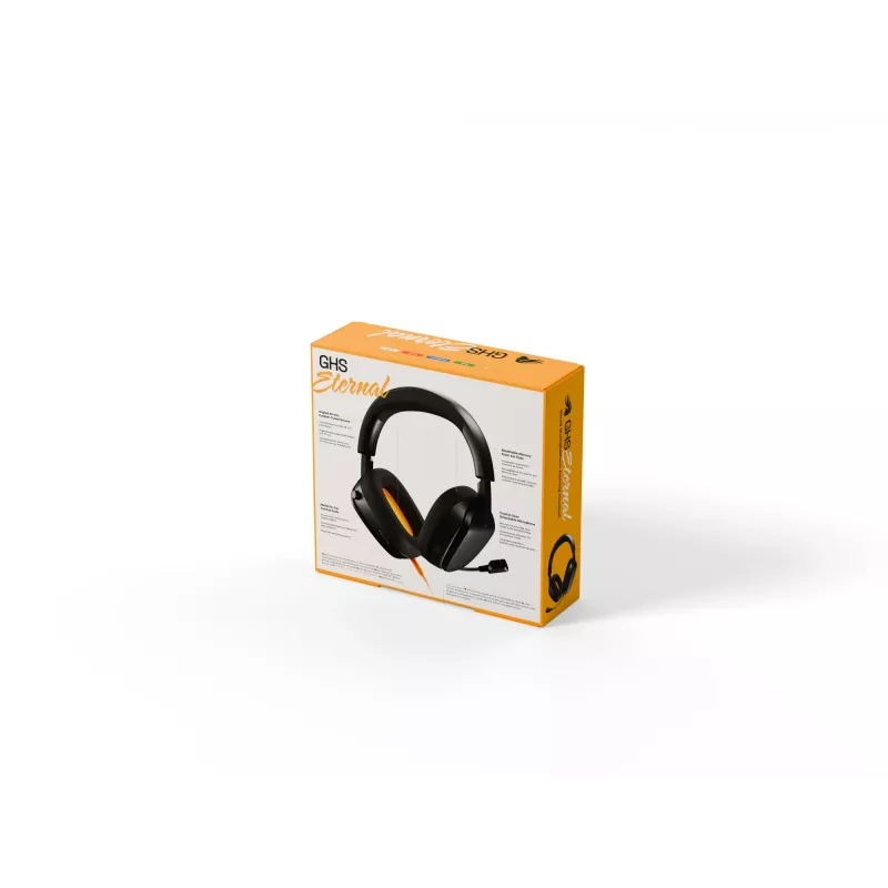 Glorious Gaming Glorious GHS Eternal - Stereo žaidimų ausinės kompiuteriui, PS5, PS4, Xbox, Switch - specialiai suderintos kampuotos tvarkyklės, reguliuojamas krištolo skaidrumo nuimamas mikrofonas, 3,5 mm - patvarios, visos dienos/nakties komfortas - juodos