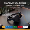 Glorious Gaming Glorious GHS Eternal - Stereo žaidimų ausinės kompiuteriui, PS5, PS4, Xbox, Switch - specialiai suderintos kampuotos tvarkyklės, reguliuojamas krištolo skaidrumo nuimamas mikrofonas, 3,5 mm - patvarios, visos dienos/nakties komfortas - juodos