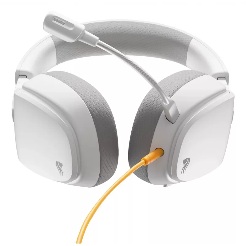 Glorious Gaming Glorious GHS Eternal - Stereo žaidimų ausinės, skirtos PC, PS5, PS4, Xbox, Switch - specialiai suderinti kampuoti garsiakalbiai, reguliuojamas krištolo skaidrumo nuimamas mikrofonas, 3,5 mm - patvarios, visos dienos/nakties komfortas - balta